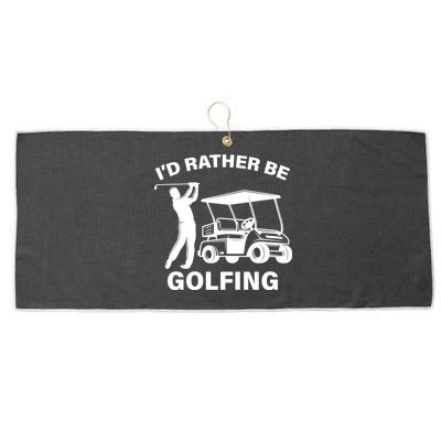 I'd Rather Be Golfing Large Microfiber Waffle Golf Towel