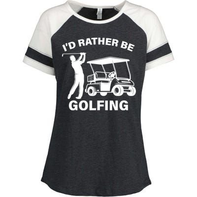 I'd Rather Be Golfing Enza Ladies Jersey Colorblock Tee