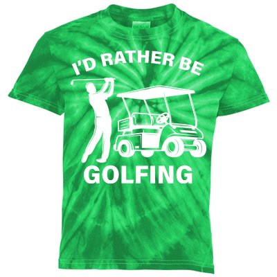 I'd Rather Be Golfing Kids Tie-Dye T-Shirt