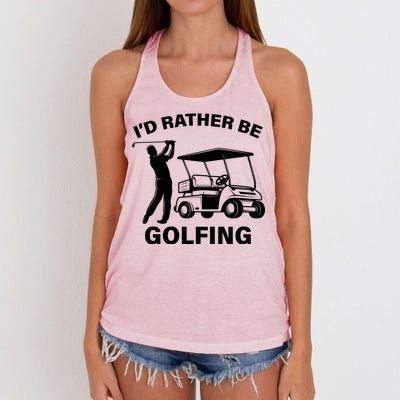 I'd Rather Be Golfing Women's Knotted Racerback Tank