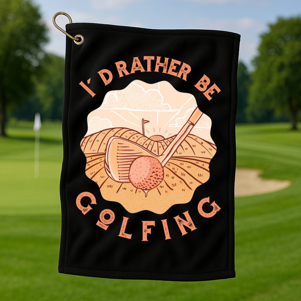 I'd Rather Be Golfing Funny Golf Hobby Golf Towel