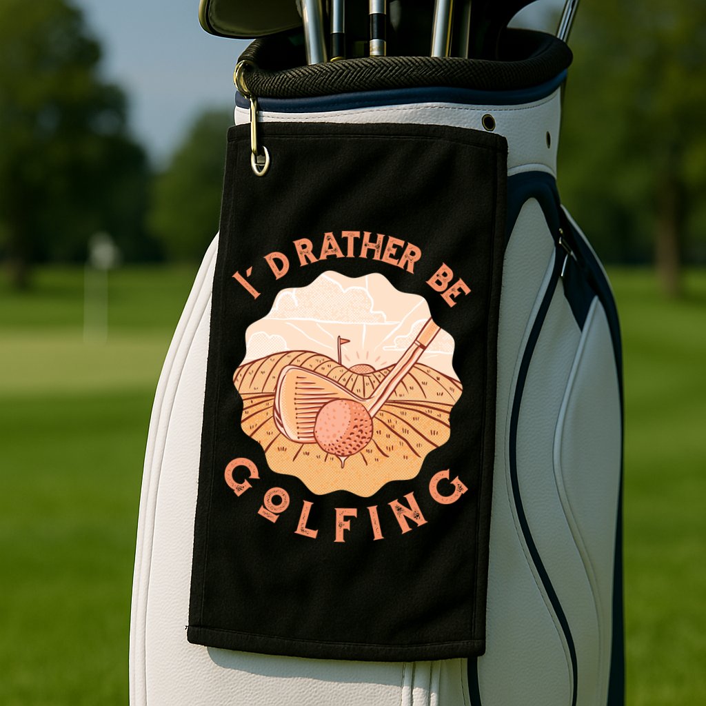 I'd Rather Be Golfing Funny Golf Hobby Golf Towel