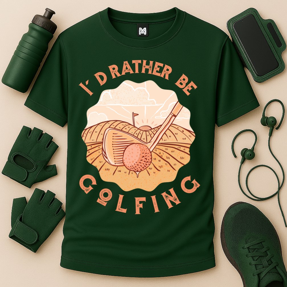 I'd Rather Be Golfing Funny Golf Hobby Performance Shirt