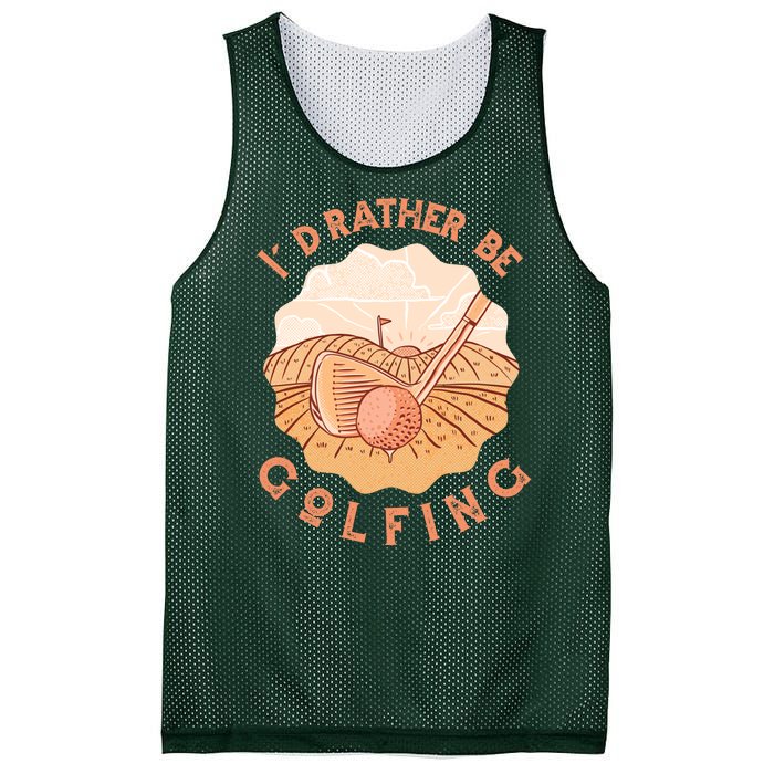 I'd Rather Be Golfing Funny Golf Hobby Mesh Reversible Basketball Jersey Tank