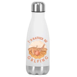 I'd Rather Be Golfing Funny Golf Hobby Stainless Steel Insulated Water Bottle