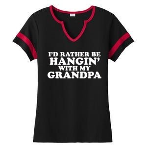 I'd Rather Be Hangin' With My Grandpa Ladies Halftime Notch Neck Tee