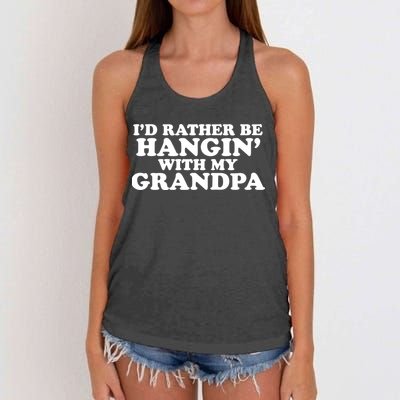 I'd Rather Be Hangin' With My Grandpa Women's Knotted Racerback Tank