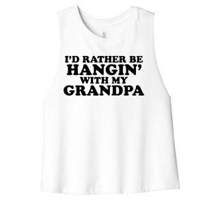 I'd Rather Be Hangin' With My Grandpa Women's Racerback Cropped Tank