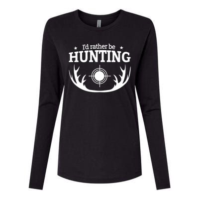 I'd Rather Be Hunting Womens Cotton Relaxed Long Sleeve T-Shirt