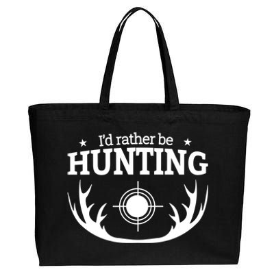 I'd Rather Be Hunting Cotton Canvas Jumbo Tote