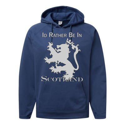 Id Rather Be In Scotland Performance Fleece Hoodie