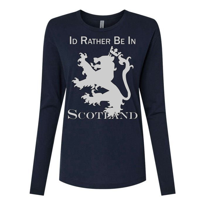 Id Rather Be In Scotland Womens Cotton Relaxed Long Sleeve T-Shirt