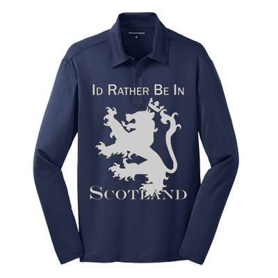 Id Rather Be In Scotland Silk Touch Performance Long Sleeve Polo