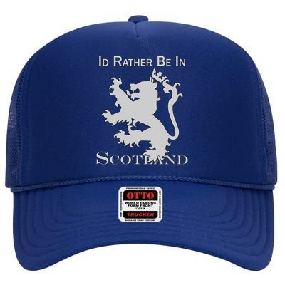 Id Rather Be In Scotland High Crown Mesh Back Trucker Hat