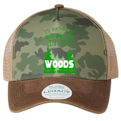 I'd Rather Be In The Woods Funny Hiking Legacy Tie Dye Trucker Hat