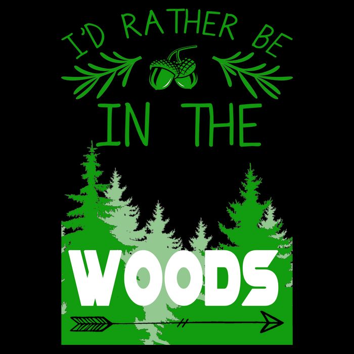 I'd Rather Be In The Woods Funny Hiking Tie-Dye T-Shirt