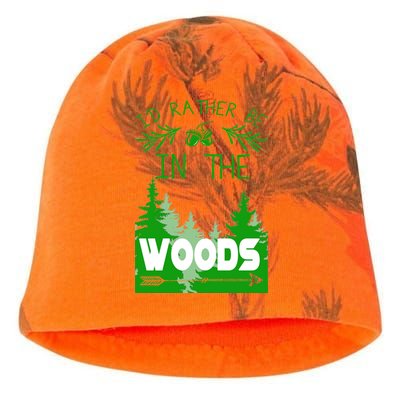 I'd Rather Be In The Woods Funny Hiking Kati - Camo Knit Beanie