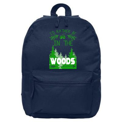 I'd Rather Be In The Woods Funny Hiking 16 in Basic Backpack