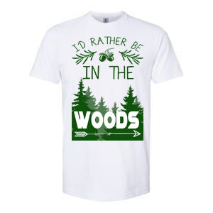 I'd Rather Be In The Woods Funny Hiking Softstyle CVC T-Shirt