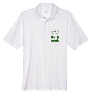 I'd Rather Be In The Woods Funny Hiking Men's Origin Performance Pique Polo