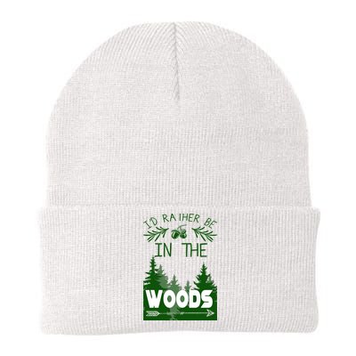 I'd Rather Be In The Woods Funny Hiking Knit Cap Winter Beanie