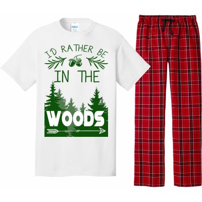 I'd Rather Be In The Woods Funny Hiking Pajama Set