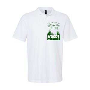 I'd Rather Be In The Woods Funny Hiking Softstyle Adult Sport Polo