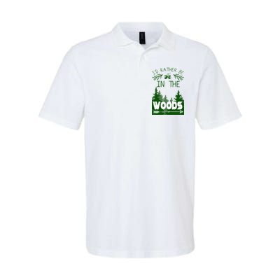 I'd Rather Be In The Woods Funny Hiking Softstyle Adult Sport Polo