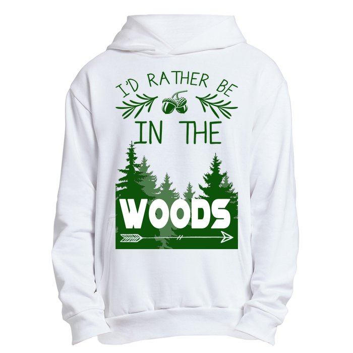 I'd Rather Be In The Woods Funny Hiking Urban Pullover Hoodie