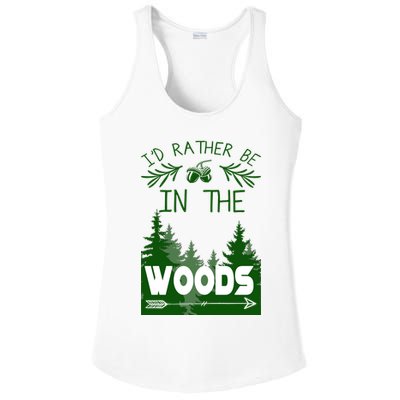 I'd Rather Be In The Woods Funny Hiking Ladies PosiCharge Competitor Racerback Tank