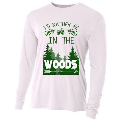 I'd Rather Be In The Woods Funny Hiking Cooling Performance Long Sleeve Crew