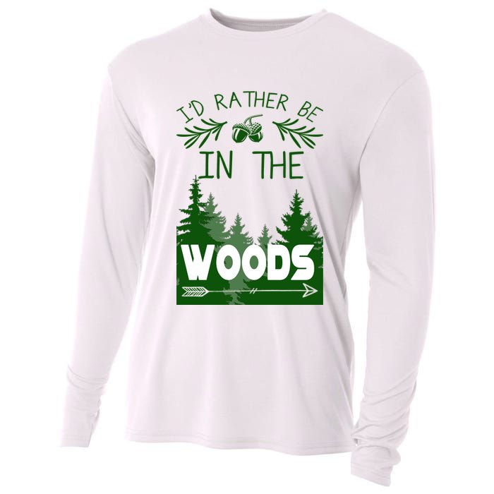 I'd Rather Be In The Woods Funny Hiking Cooling Performance Long Sleeve Crew