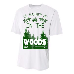 I'd Rather Be In The Woods Funny Hiking Performance Sprint T-Shirt