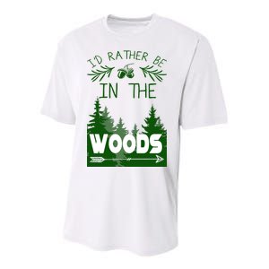 I'd Rather Be In The Woods Funny Hiking Youth Performance Sprint T-Shirt