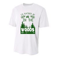 I'd Rather Be In The Woods Funny Hiking Youth Performance Sprint T-Shirt