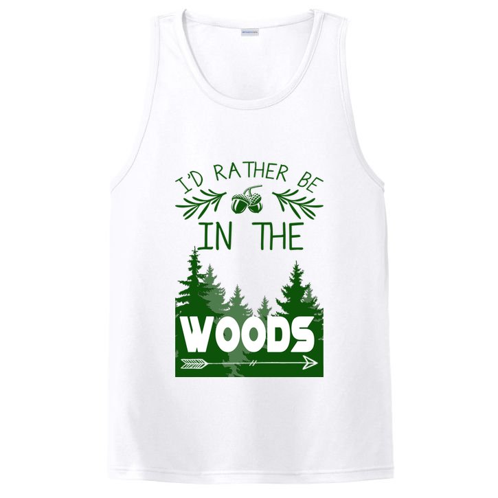 I'd Rather Be In The Woods Funny Hiking PosiCharge Competitor Tank