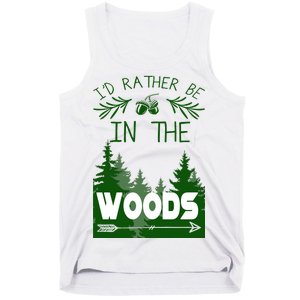 I'd Rather Be In The Woods Funny Hiking Tank Top