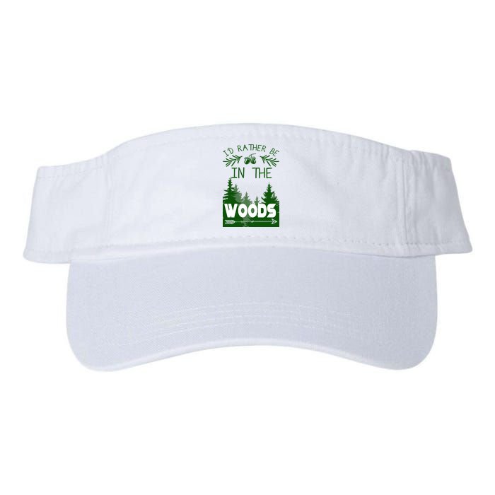 I'd Rather Be In The Woods Funny Hiking Valucap Bio-Washed Visor