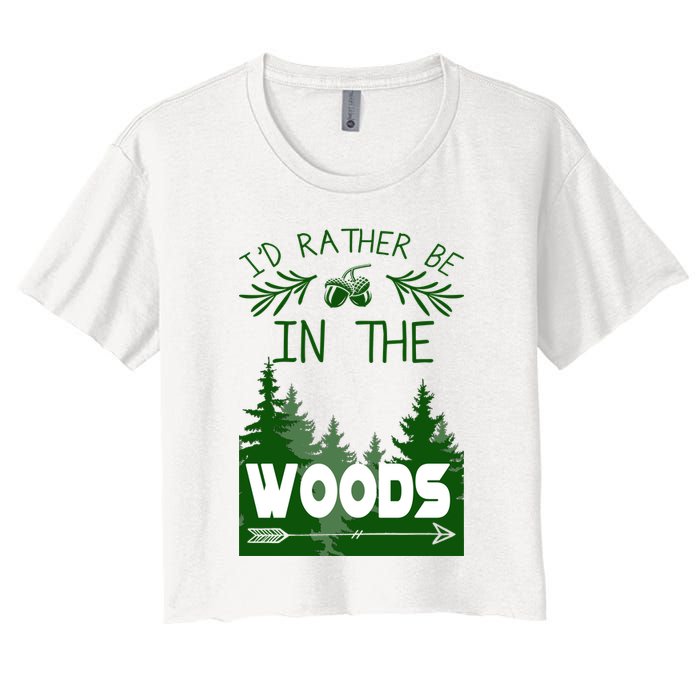 I'd Rather Be In The Woods Funny Hiking Crop Top