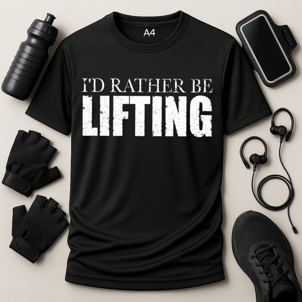 I'd Rather Be Lifting Funny Workout Gym Performance Shirt