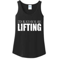 I'd Rather Be Lifting Funny Workout Gym Ladies Essential Tank