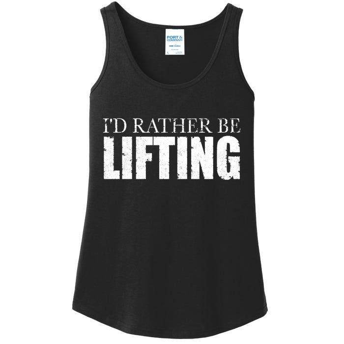 I'd Rather Be Lifting Funny Workout Gym Ladies Essential Tank