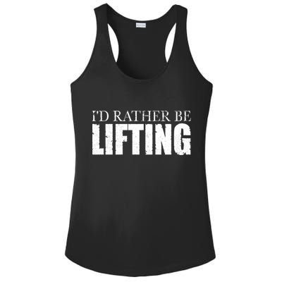I'd Rather Be Lifting Funny Workout Gym Ladies PosiCharge Competitor Racerback Tank