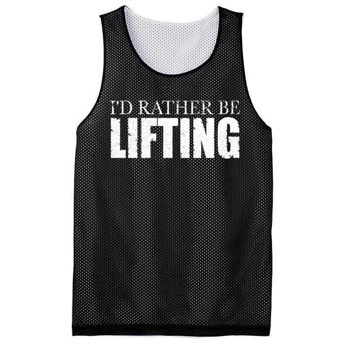 I'd Rather Be Lifting Funny Workout Gym Mesh Reversible Basketball Jersey Tank