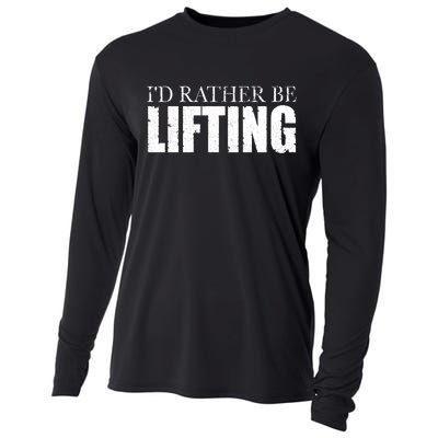 I'd Rather Be Lifting Funny Workout Gym Cooling Performance Long Sleeve Crew