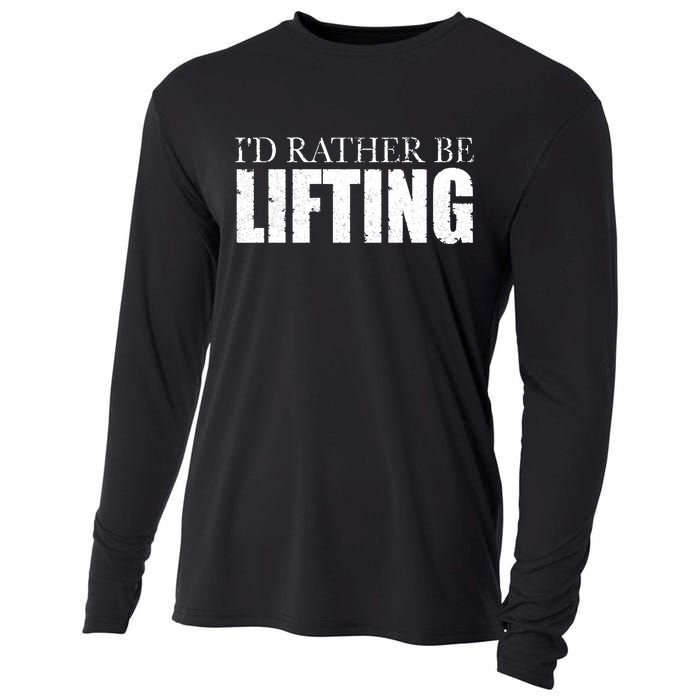 I'd Rather Be Lifting Funny Workout Gym Cooling Performance Long Sleeve Crew