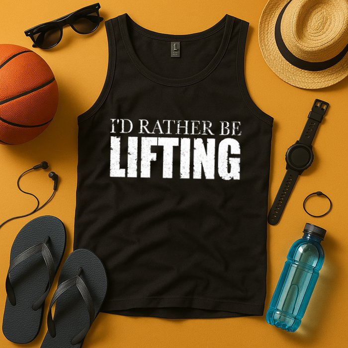 I'd Rather Be Lifting Funny Workout Gym Tank Top