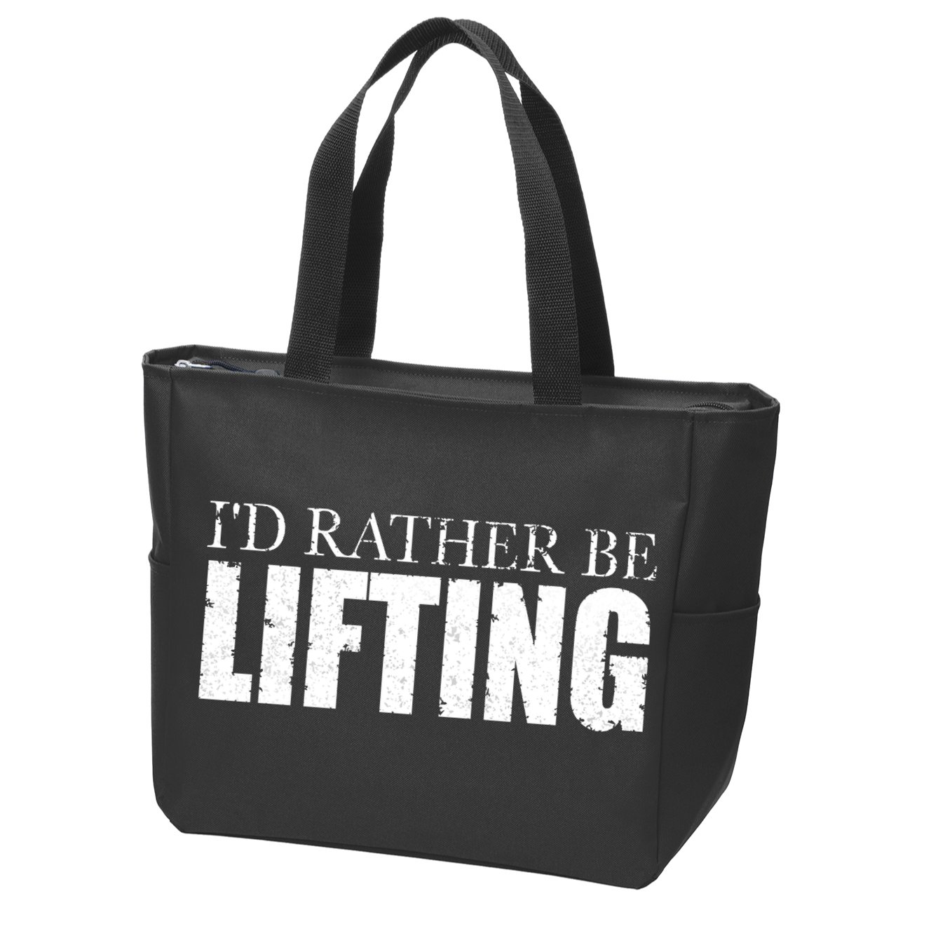 I'd Rather Be Lifting Funny Workout Gym Zip Tote Bag