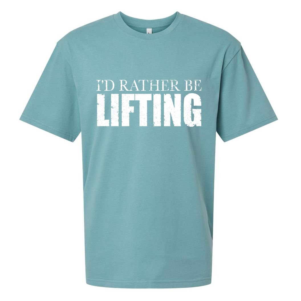 I'd Rather Be Lifting Funny Workout Gym Sueded Cloud Jersey T-Shirt