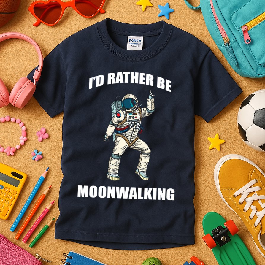 I'd Rather Be Moonwalking  Kids T-Shirt